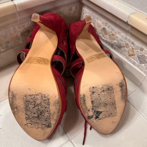 Marco Santi Red Lace-Up Heels - Picture 5 of 6